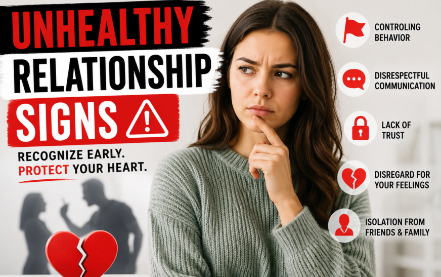 Person recognizing early unhealthy relationship signs and red flags while dating