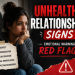 Person reflecting on unhealthy relationships signs and emotional warning red flags
